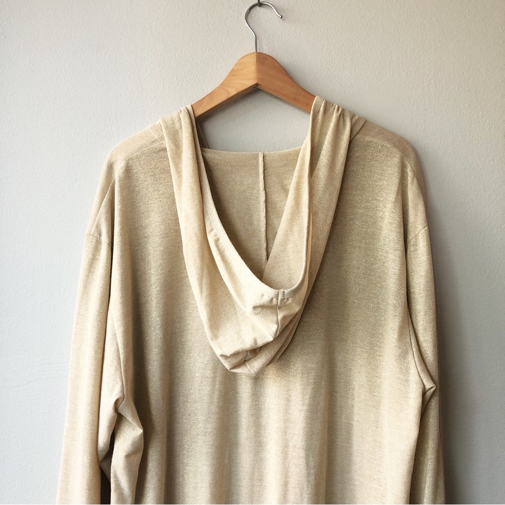 J. Valdi Gold Metallic Swim Coverup with Hood - Picture 7 of 10